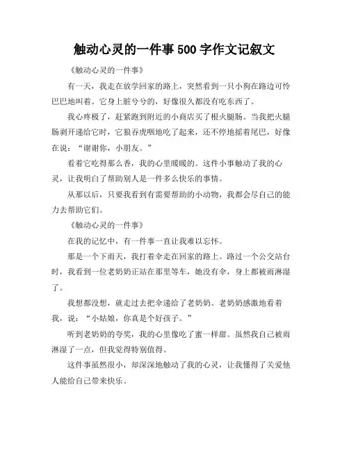 触动心灵的一件事500字作文记叙文