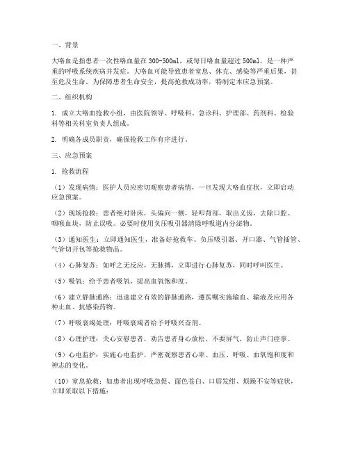 大咯血的应急预案
