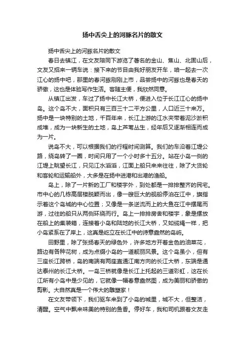 扬中舌尖上的河豚名片的散文