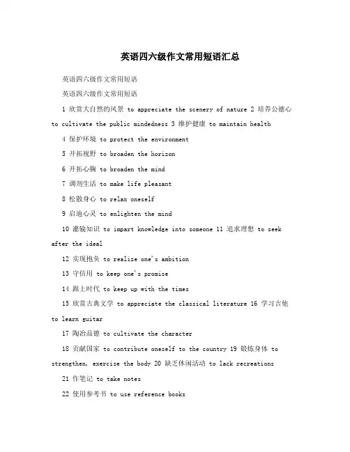 英语四六级作文常用短语汇总