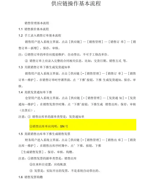 供应链基本流程图