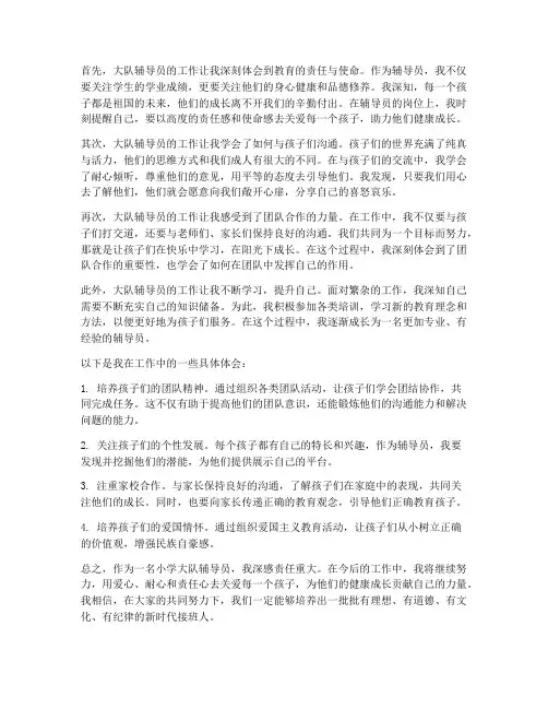 小学大队辅导员工作感想