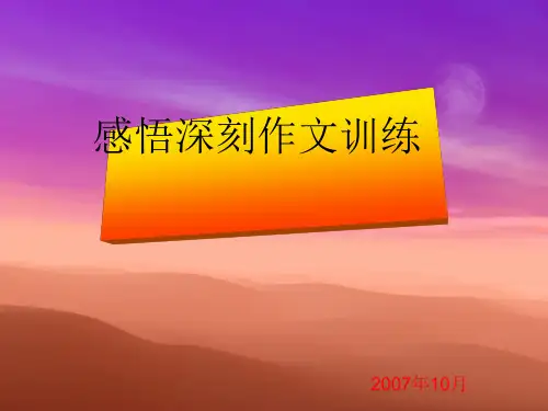 中考感悟深刻作文训练优秀课件