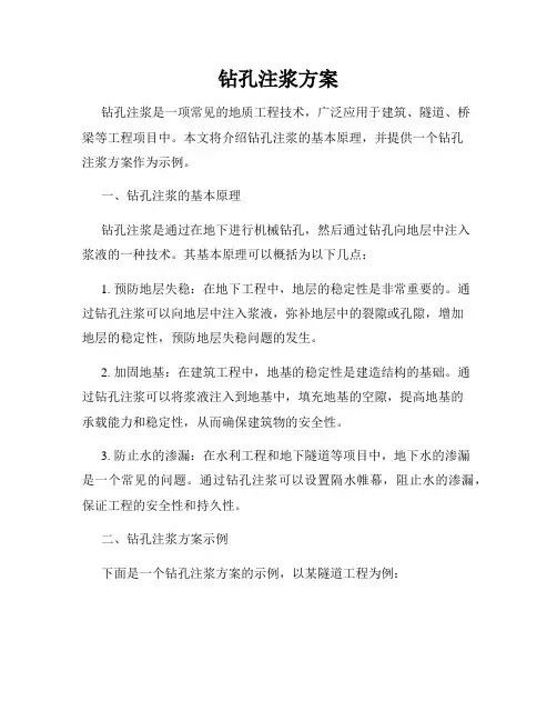 钻孔注浆方案