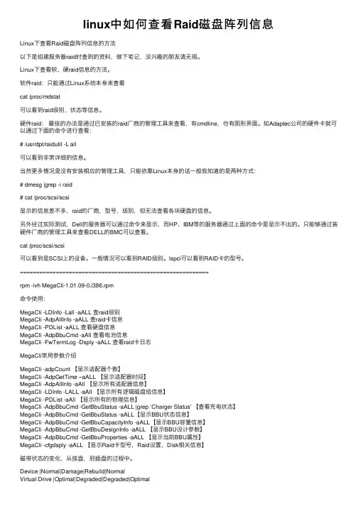 linux中如何查看Raid磁盘阵列信息