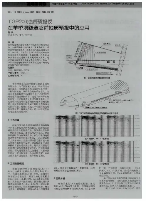 TGP206地质预报仪在羊桥坝隧道超前地质预报中的应用