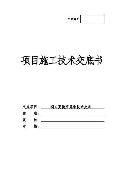 盾尾刷更换技术交底