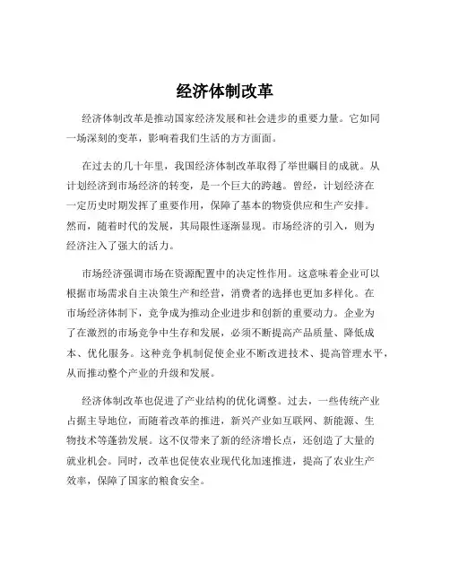 经济体制改革