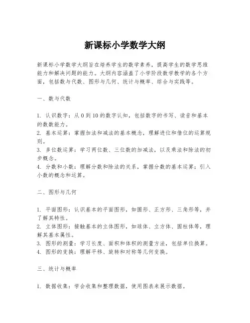 新课标小学数学大纲