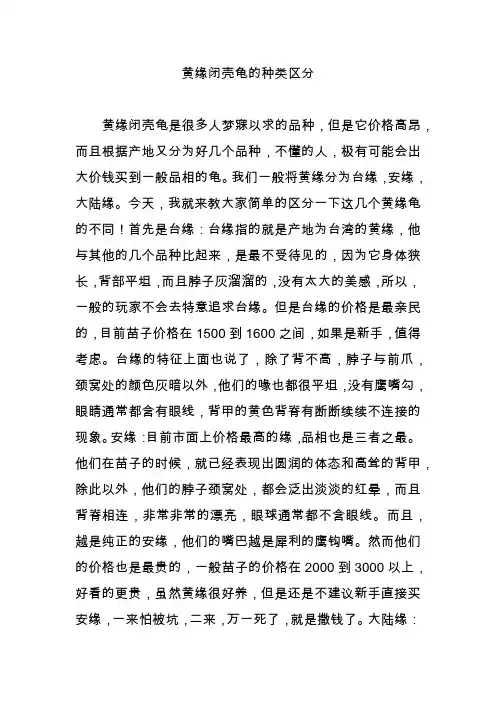 黄缘闭壳龟的种类区分