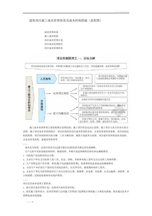 建筑项目施工成本管理体系及成本控制措施(流程图)
