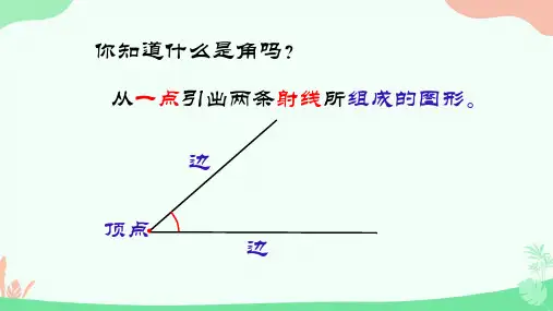 苏教版四年级上册数学八 角的分类与画角课件(共18张PPT)