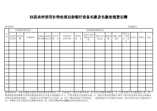 信用社(银行)财会部各种登记簿