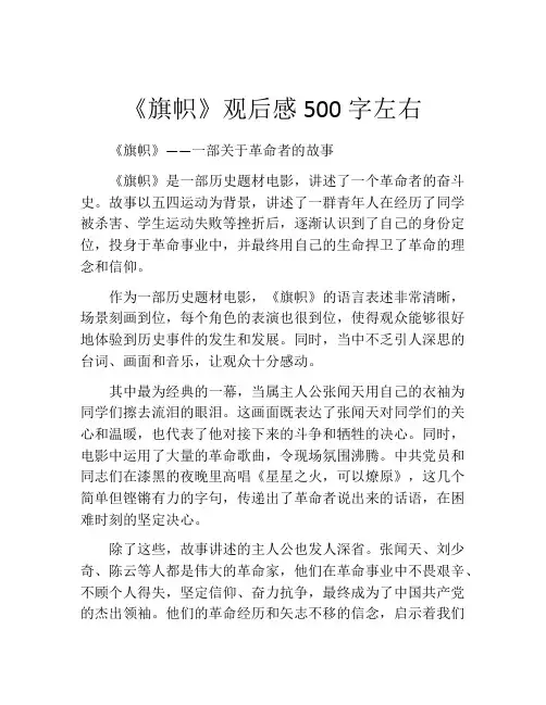 《旗帜》观后感500字左右