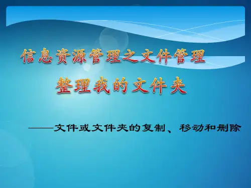 高中信息技术信息资源管理之文件管理优秀课件