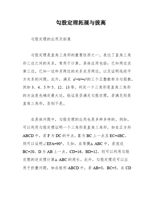 勾股定理拓展与拔高