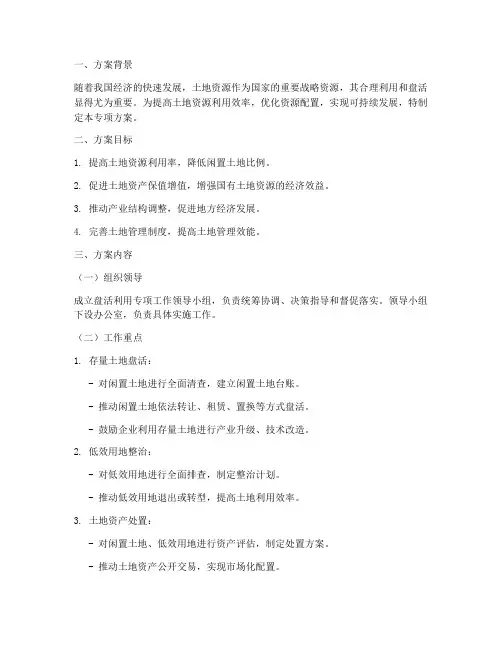 盘活利用专项方案