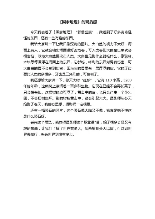 《国家地理》的观后感