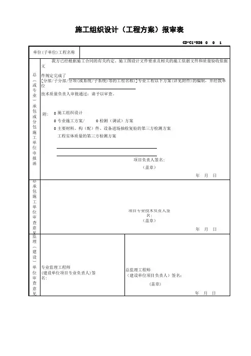 GD-C1-326GD-C1-326 施工组织设计(工程方案)报审表