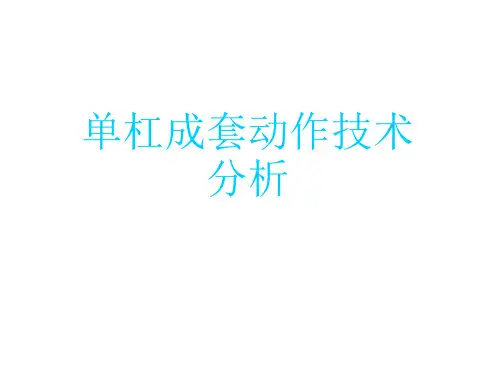跳上支撑——右(左)腿摆越成骑撑——后腿向前摆越转体90度挺身下