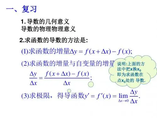 导数公式及导数的运算法则
