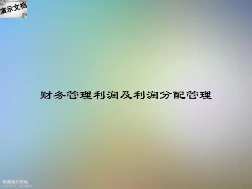 财务管理利润及利润分配管理
