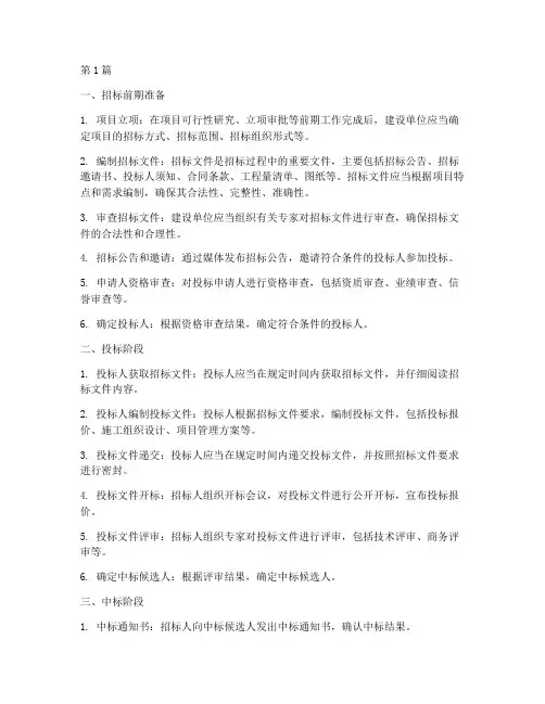 建设工程招标全流程(3篇)