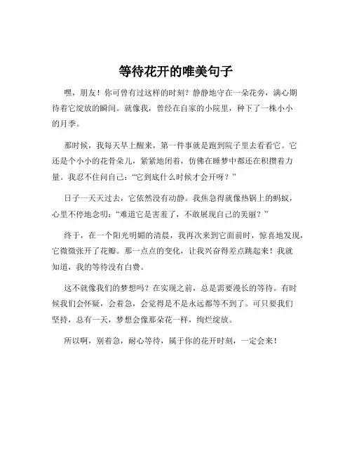 等待花开的唯美句子