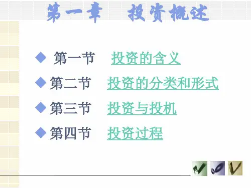 第一章 投资概述《投资学》PPT课件