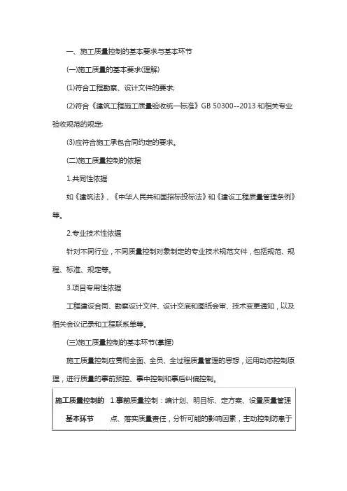 一建项目管理经典考点解析：建设工程项目质量控制