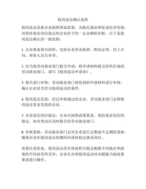 稳岗返还确认流程