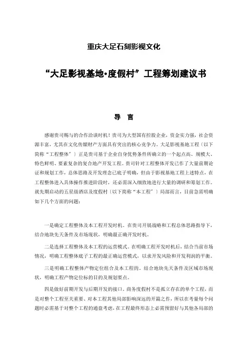 某影视项目策划建议书