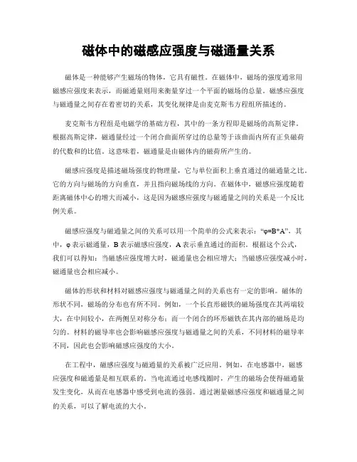 磁体中的磁感应强度与磁通量关系