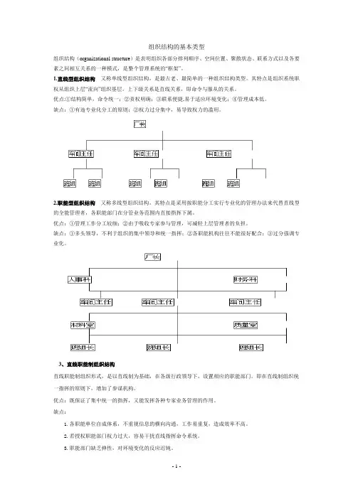 组织结构的基本类型(全)