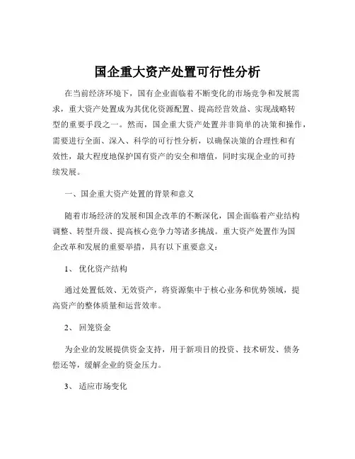 国企重大资产处置可行性分析