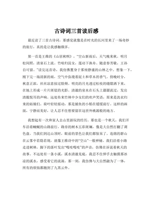 古诗词三首读后感