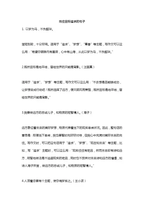 向往目标追求的句子