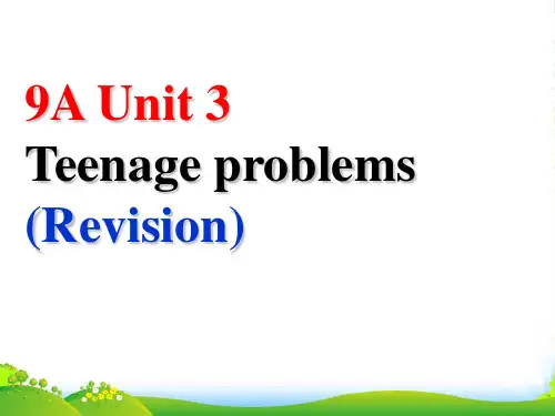 九年级英语上册 Unit 3《Teenage problems》复习课件 牛津译林版