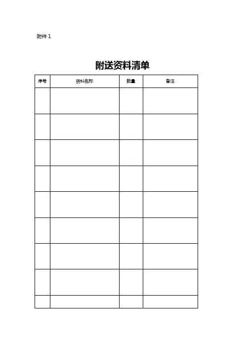 附送资料清单