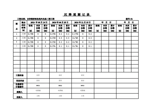 沉降观测记录1