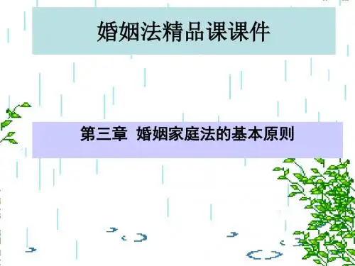 婚姻法精品课课件  第三章  婚姻家庭法的基本原则