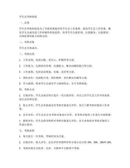 学生会考核制度范本