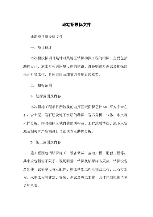 地勘招投标文件