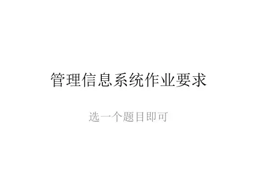 管理信息系统作业要求