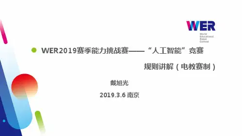 WER2019赛季人工智能竞赛电教能力挑战赛规则讲解