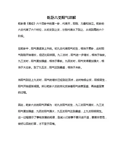 乾卦六爻阳气详解