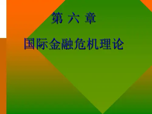 第 六 章 国际金融危机理论