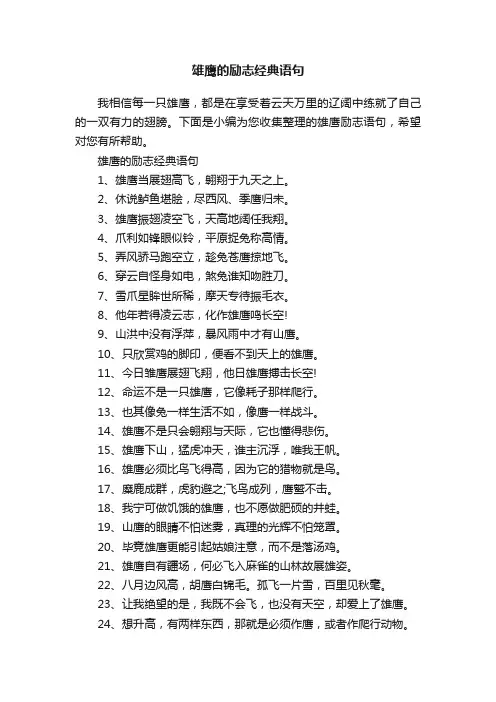 雄鹰的励志经典语句