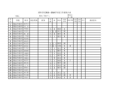 学校工作量统计表