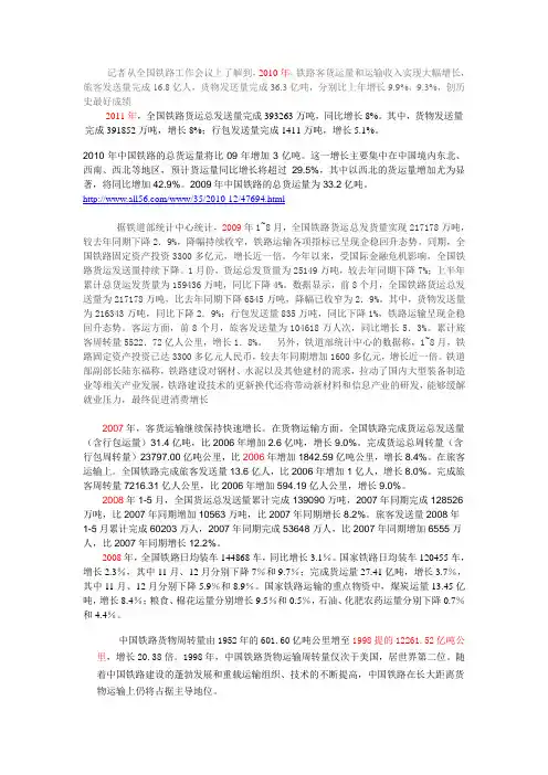 记者从全国铁路工作会议上了解到